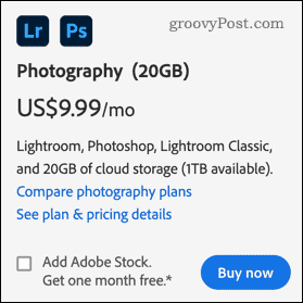 Photoshop-prissättning