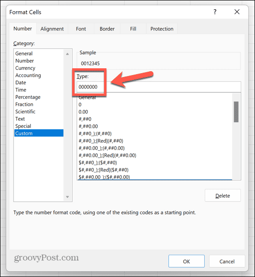 anpassat excel-format