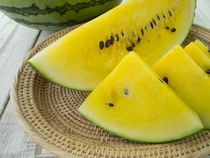 gul vattenmelon är en kraftfull källa till vitamin A