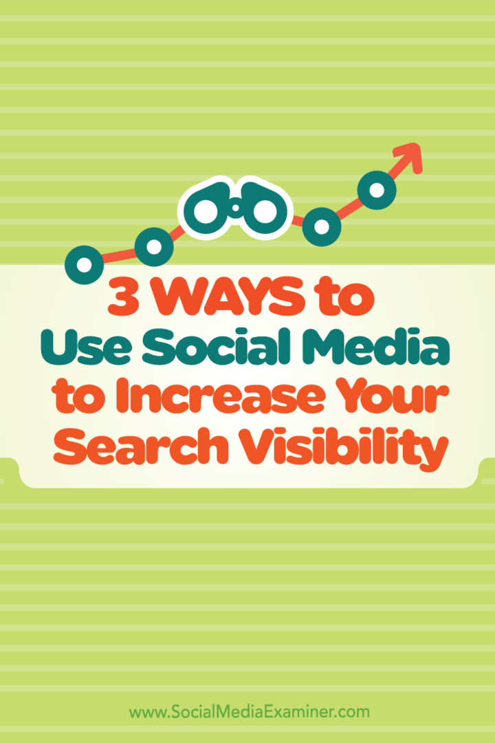 3 sätt att använda sociala medier för att öka din sökbarhet: Social Media Examiner
