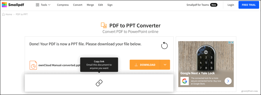 Smallpdf Konverterad PDF till PowerPoint