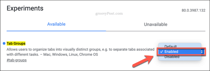 Aktivera flikgrupper i Chrome