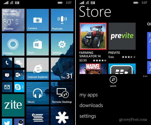 Windows Phone 8.1 Store-inställningar