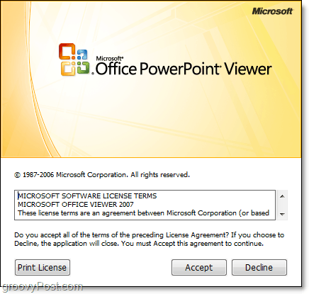 installation av Microsoft Powerpoint Viewer