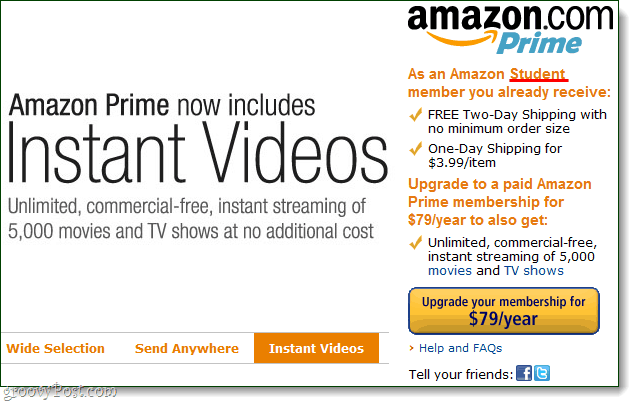 Amazon introducerar gratis strömning av mer än 2000 filmer och TV-program till främsta användare