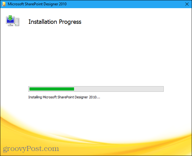 Installationsprocessen för installation av Microsoft Office Picture Manager i Sharepoint Designer 2010-installationen