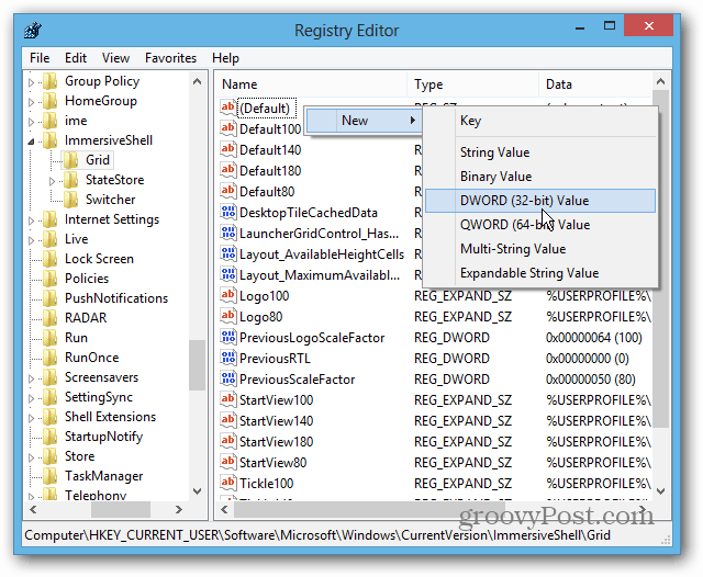 Windows 8 registerredigerare