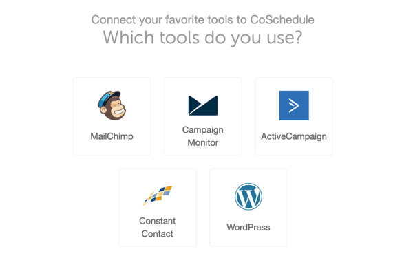 Möjlighet att lägga till dina verktyg i CoSchedule.