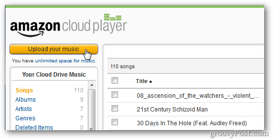Amazon Cloud Player Ladda upp din musik