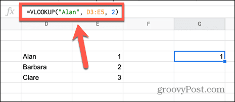 google sheets namn inom citattecken