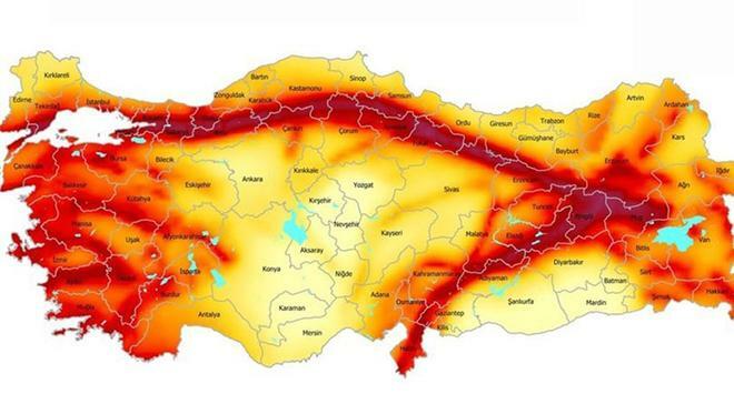 Turkiet jordbävningsriskkarta