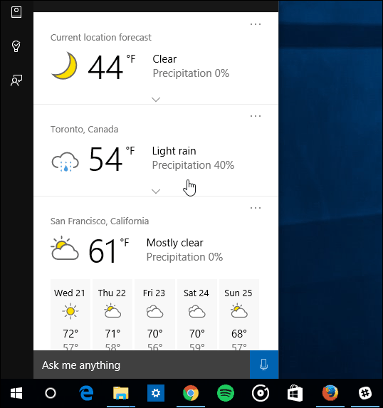 väder flera städer cortana