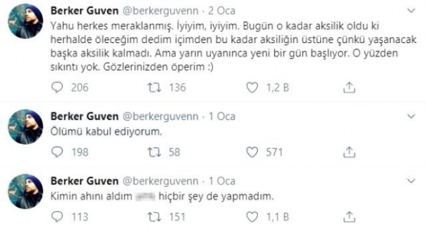 Berker Güven hade skrämmande stunder med anteckningen "Jag accepterar döden"