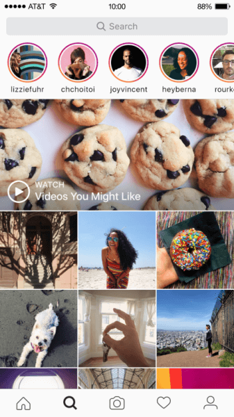instagram berättelse funktion utforska fliken