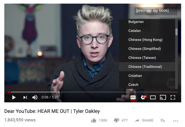 Tyler Oakleys community översatte en av hans YouTube-videor till 68 olika språk.