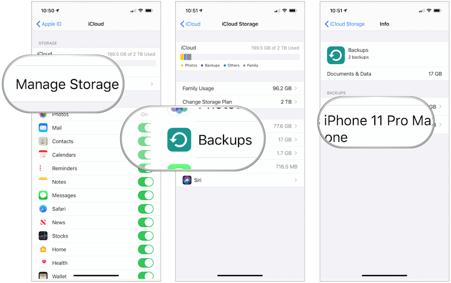 bekräfta att iOS-backup finns