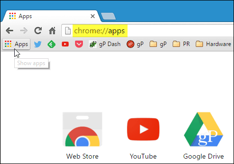 Starta Chrome-appar