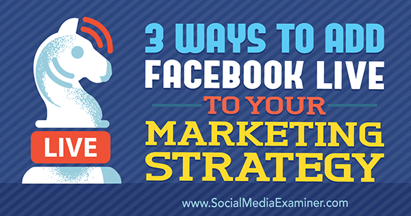 3 sätt att lägga till Facebook live till din marknadsföringsstrategi av Matt Secrist på Social Media Examiner.