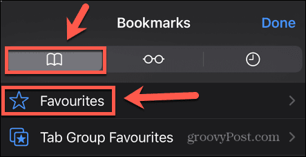 safari iphone favoriter