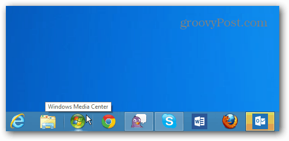 Windows Media Center-ikonen Aktivitetsfält