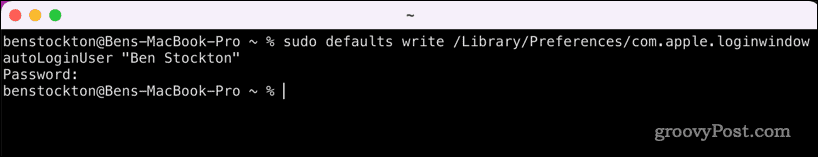 Aktivera automatisk inloggning på Mac med Terminal