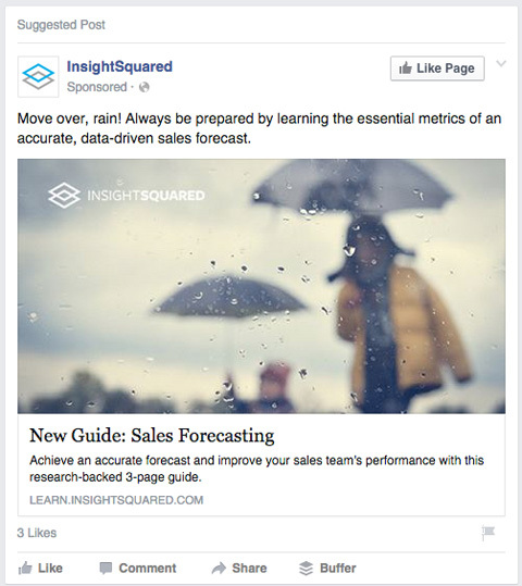 insightsquared facebook sponsrad post