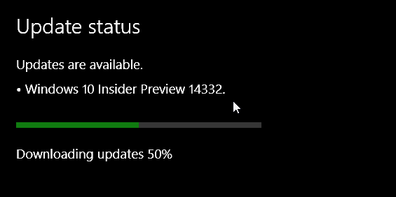 Windows 10 Preview Build 14332 släpps för insiders idag