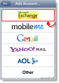 Apple iPhone och iPod Touch Lägg till Mail Exchange Server ActiveSync