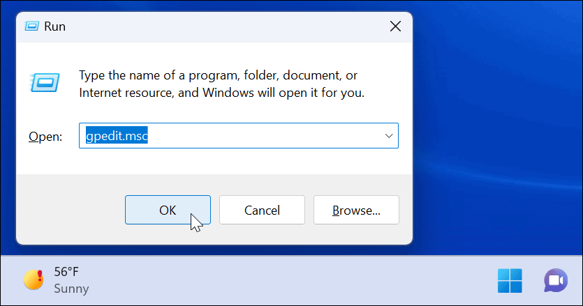 kör förhindra snabba redigeringar av inställningar på Windows 11