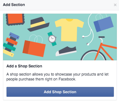 facebook lägg till butikssektionsknapp