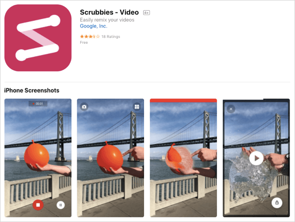 Skapa looping-videor med Scrubbies-appen.