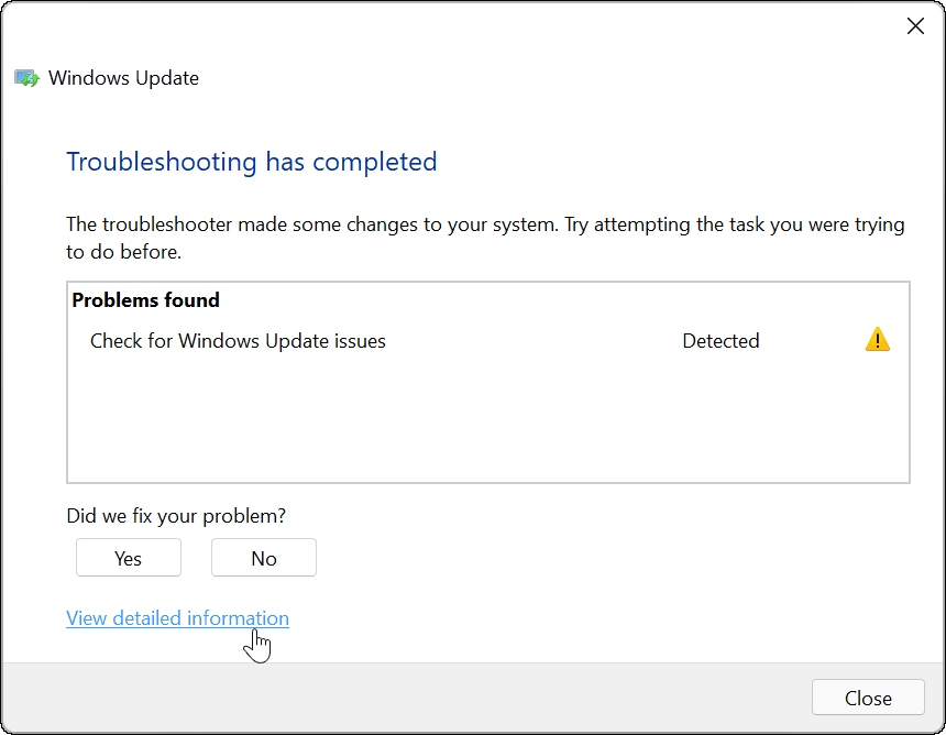 Felsökare för Windows Update