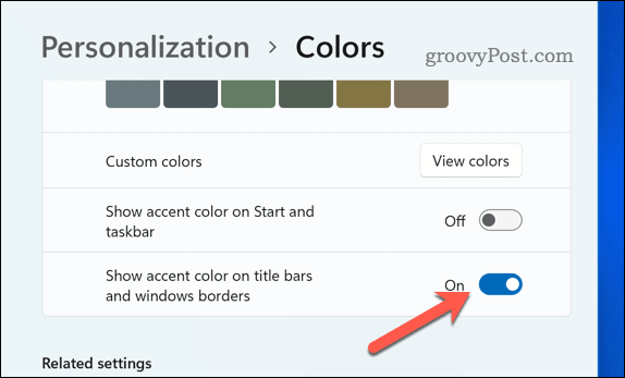 Aktivera kantfärg i Windows