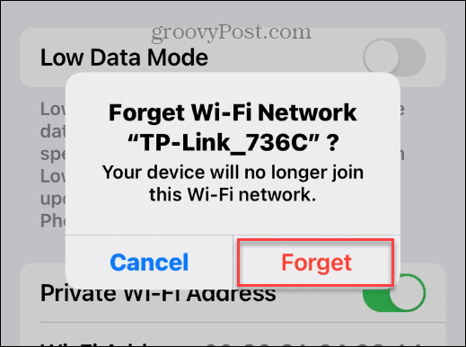 Ändra Wi-Fi-lösenordet på iPhone