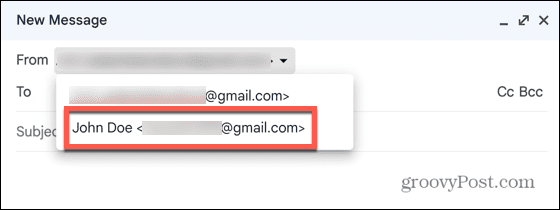 gmail välj alias
