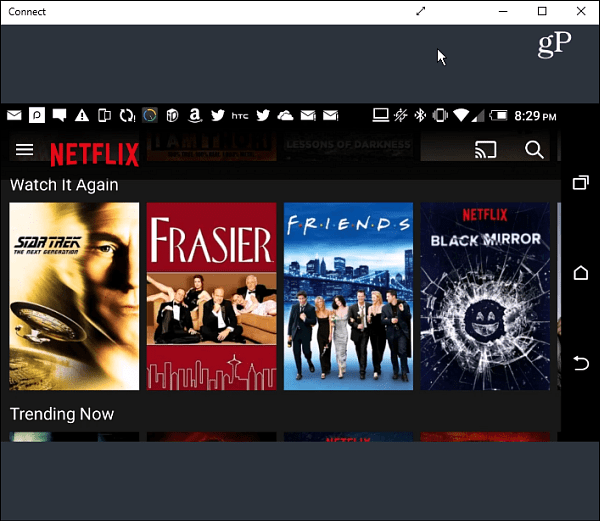 Netflix-landskapet Android Connect