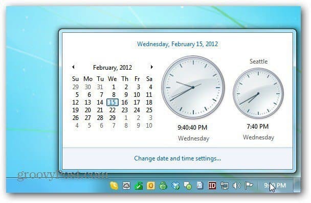 Windows kalenderklocka