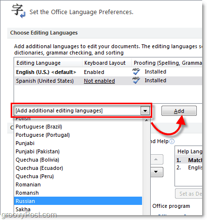 lägg till ytterligare Office 2010-språk
