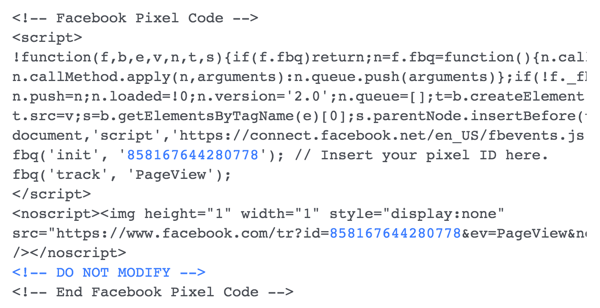 Installera Facebook-pixelkoden på din webbplats.