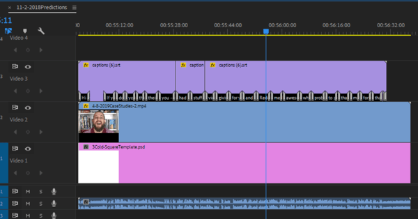 Använd ett sexstegs arbetsflöde för att skapa video för flera plattformar, steg 10, lägg till din .srt-fil till din video i Premiere Pro