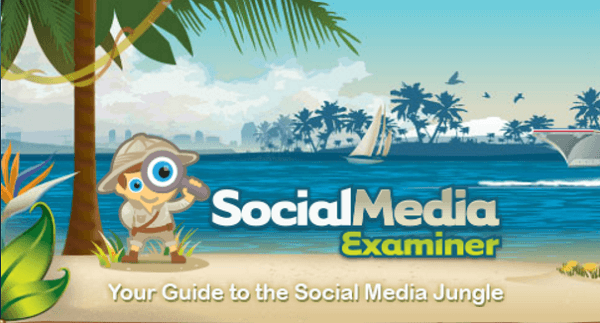 Social Media Examiner's tagline är din guide till Social Media Jungle.