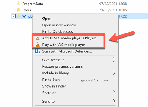 Anpassade tillägg i Windows File Explorer