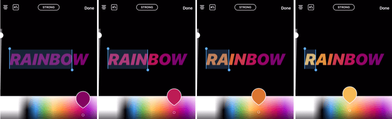 skapa regnbågext i Instagram Stories