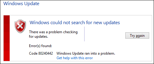 Original Windows Update-fel