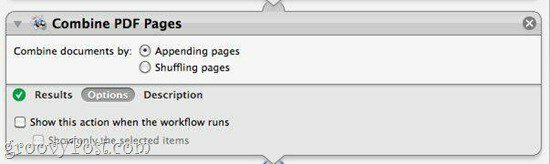 Kombinera PDF-filer med Automator i Mac OS X