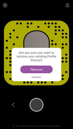 ta bort din snapchat-selfie