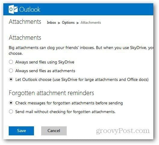 Hur man hanterar bilagor i Outlook.com