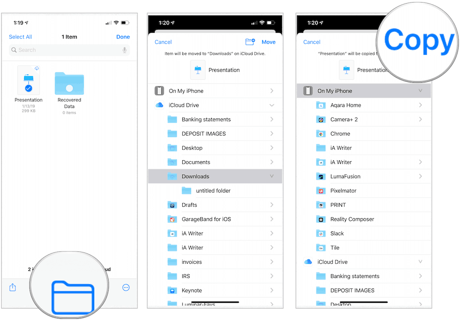 Filer app flyttar plats för fil