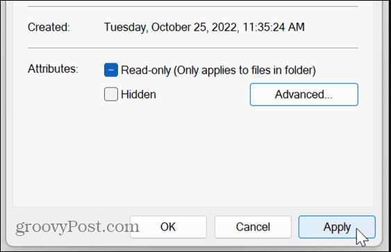 Windows 11 tillämpar kryptering