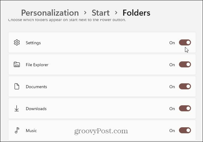 personalisering startmappar windows 11